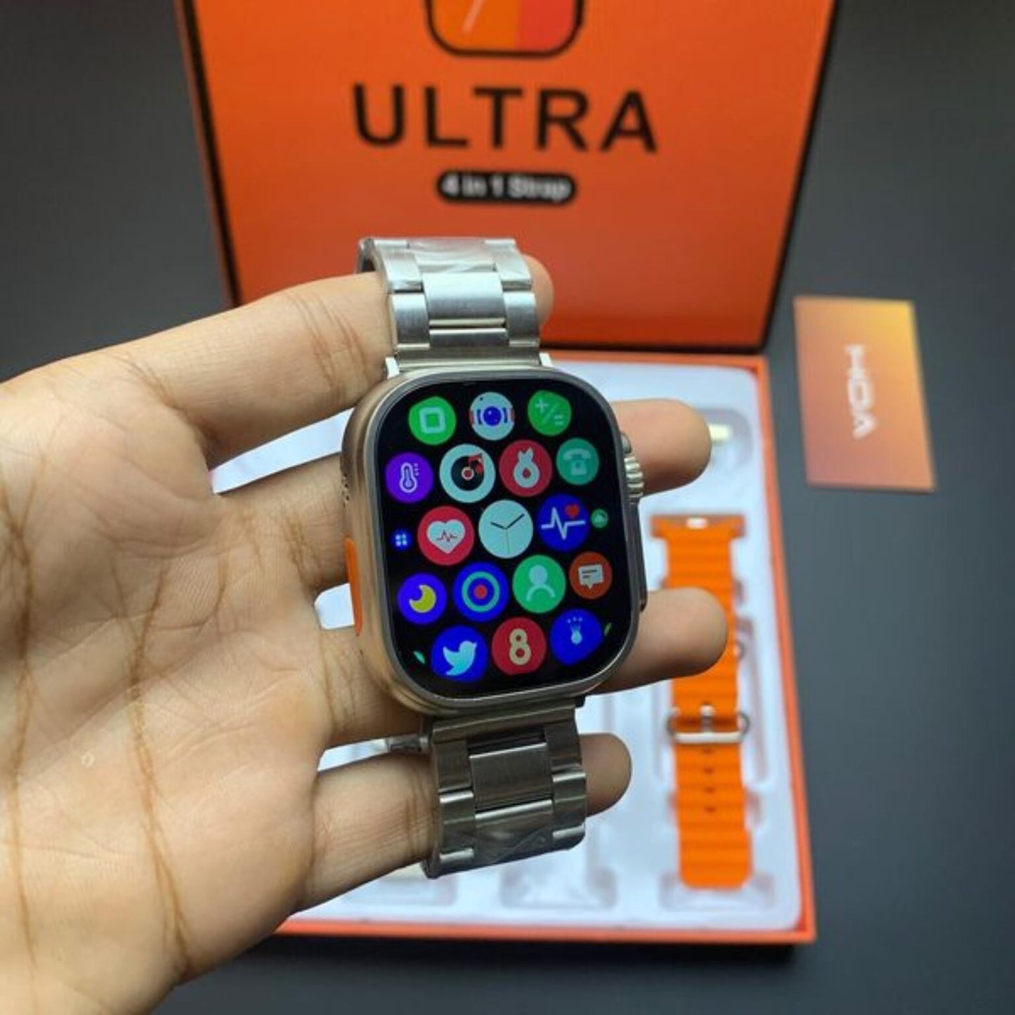 7-in-1 Ultra Smartwatch – 1 Watch with 7 Interchangeable Straps (Includes Metal Strap)