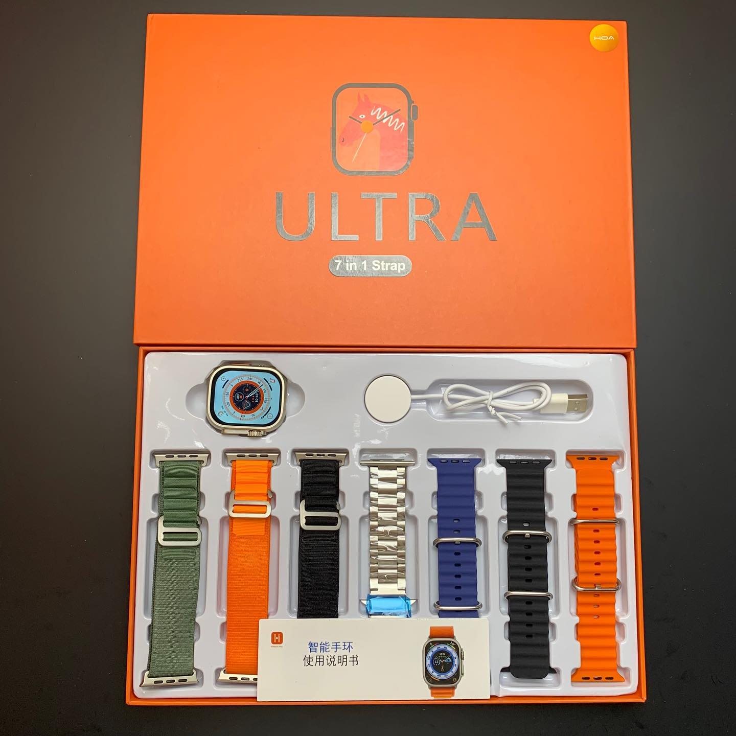 7-in-1 Ultra Smartwatch – 1 Watch with 7 Interchangeable Straps (Includes Metal Strap)